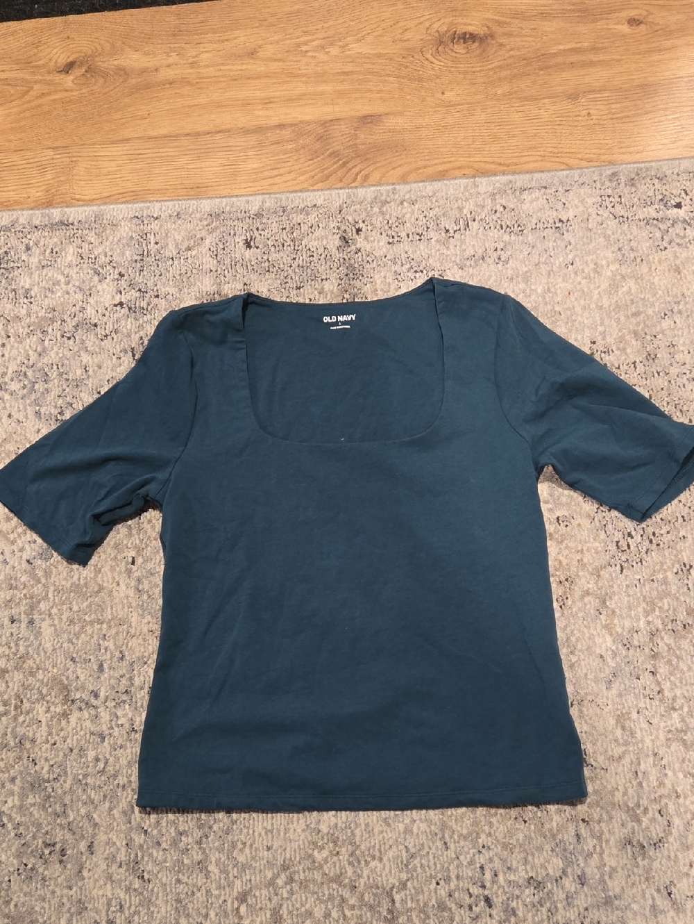 Old Navy Teal Square Neck Short Sleeve Women’s Top